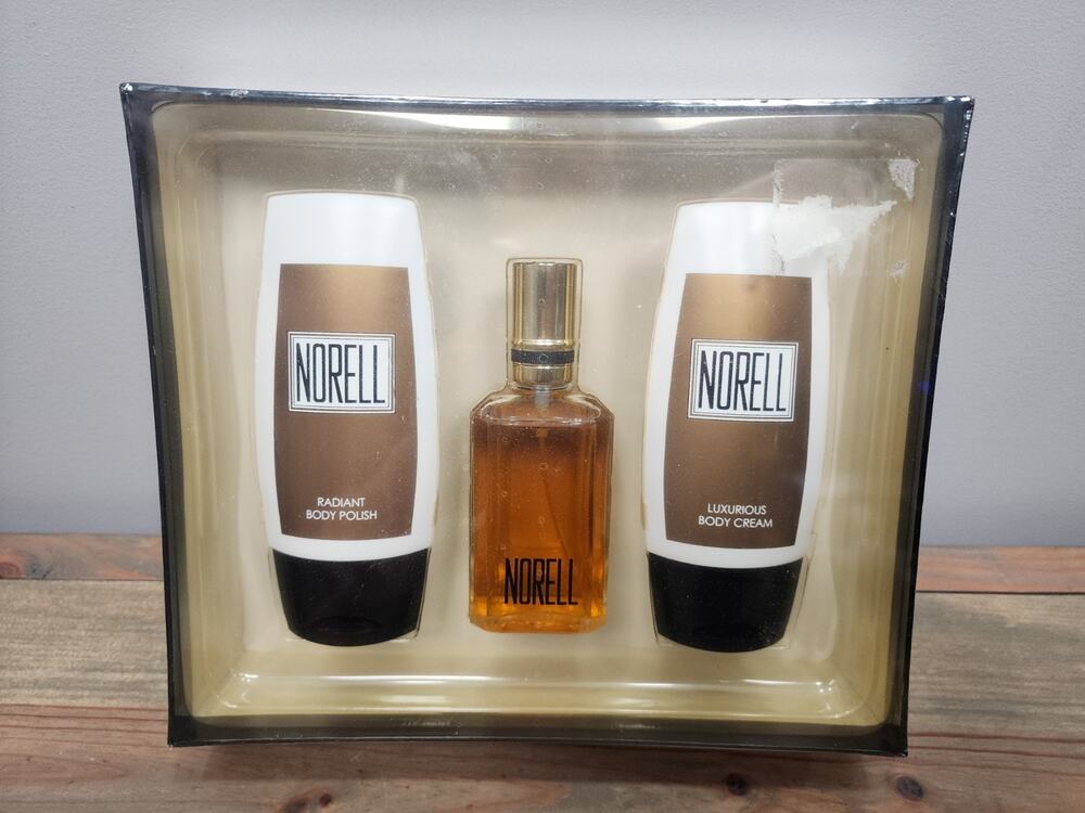 Norell Perfume Gift Set 3.3oz EDT Spray + Body Cream + Polish - Sealed Rare
